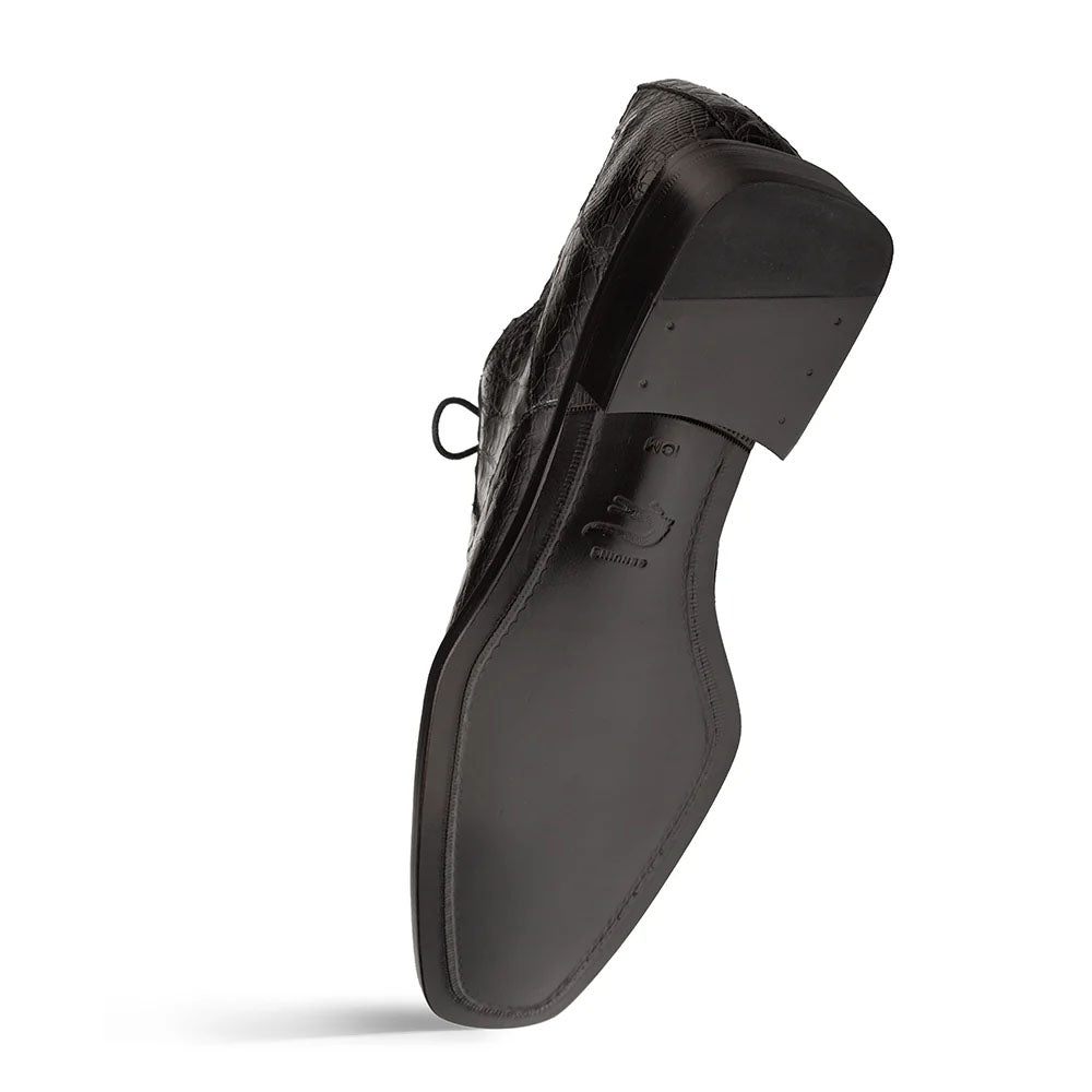 Mezlan Ugo Crocodile Square Toe Lace Up Derby Black (50200-F)