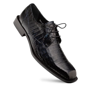 Mezlan Ugo Crocodile Square Toe Lace Up Derby Blue (50200-F)