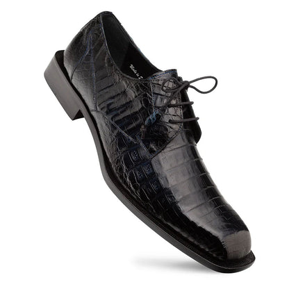 Mezlan Ugo Crocodile Square Toe Lace Up Derby Blue (50200-F)