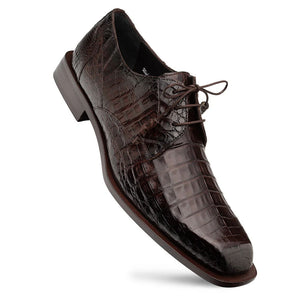 Mezlan Ugo Crocodile Square Toe Lace Up Derby Brown (50200-F)
