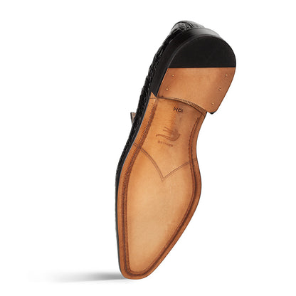 Mezlan Rhodas Croc Ornament Slip-On - Luxury Leather Loafer