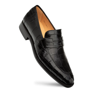 Mezlan Piccolo Alligator Penny Loafer Black (4954-J)