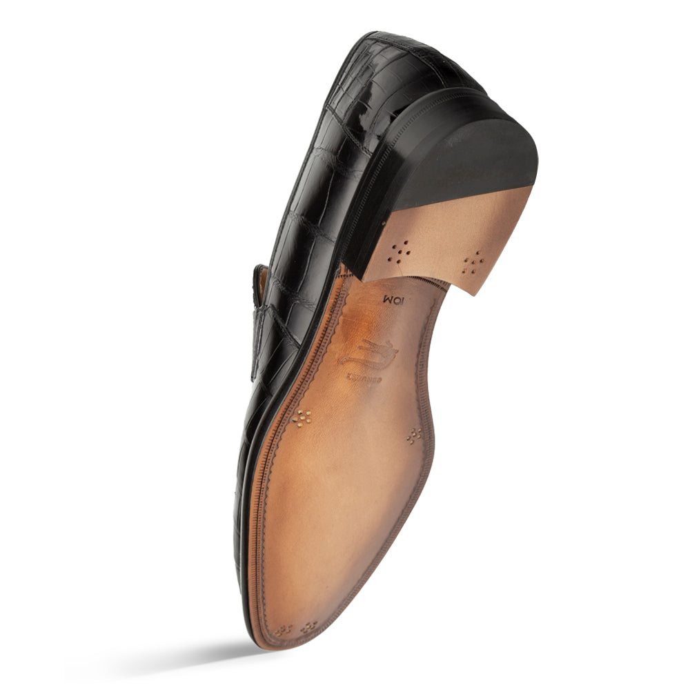 Mezlan Piccolo Alligator Penny Loafer - Luxury Menswear