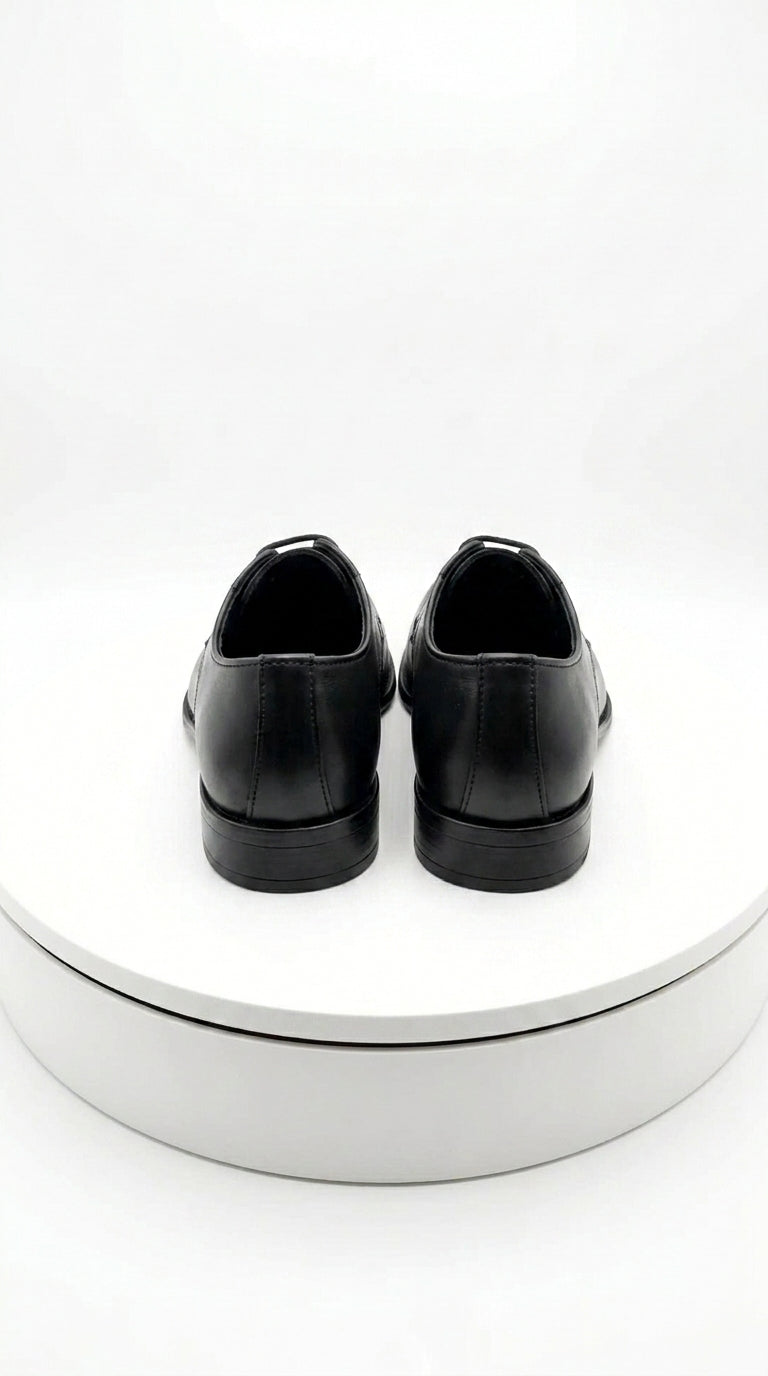 Men’s Black Oxford Dress Shoes with Lace Up Front, Formal Tuxedo Wedding Prom Shoes