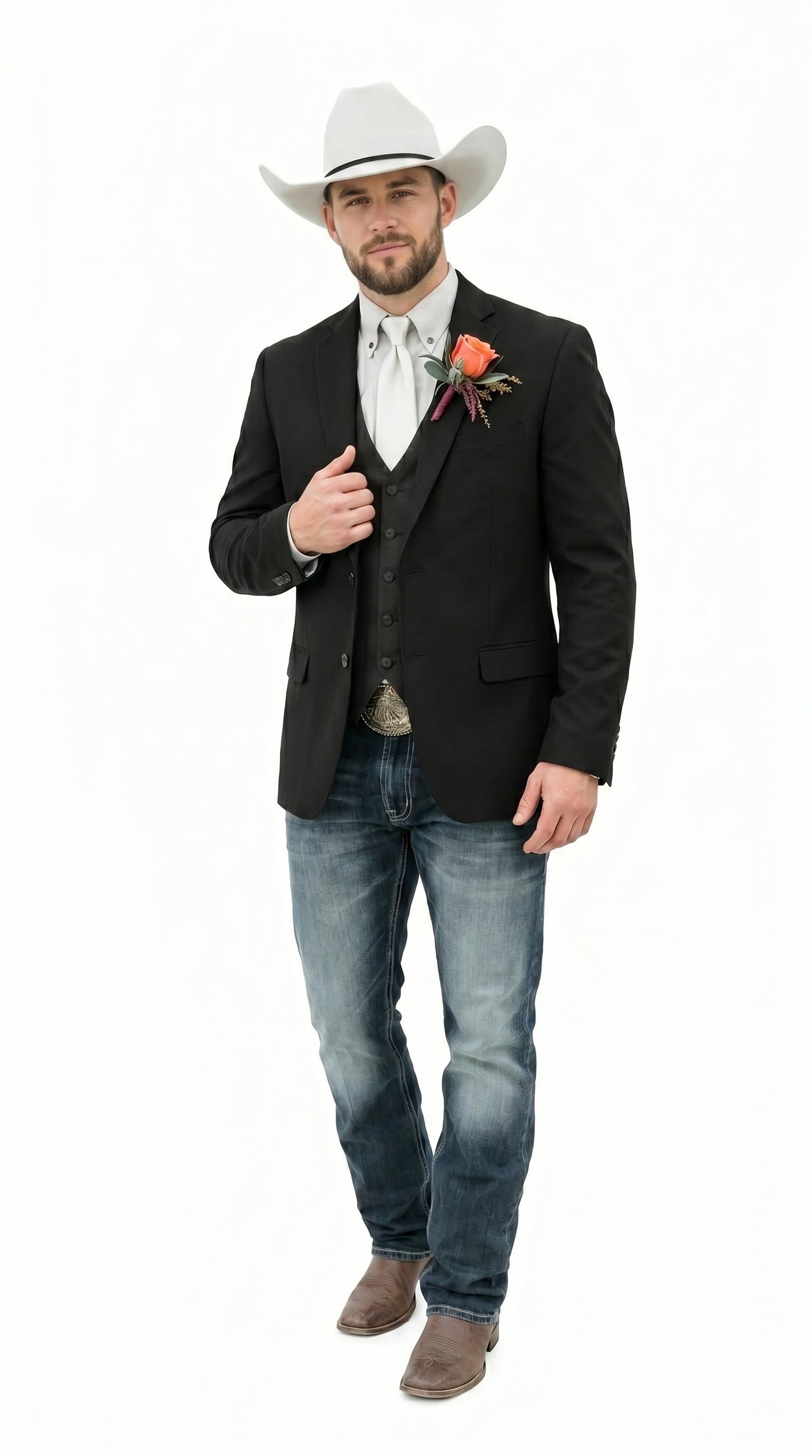 Men’s Western Style Blazer, Classic Cowboy Suit Jacket for Weddings and Country Events in Black, Navy, Sapphire Blue, Charcoal and Olive