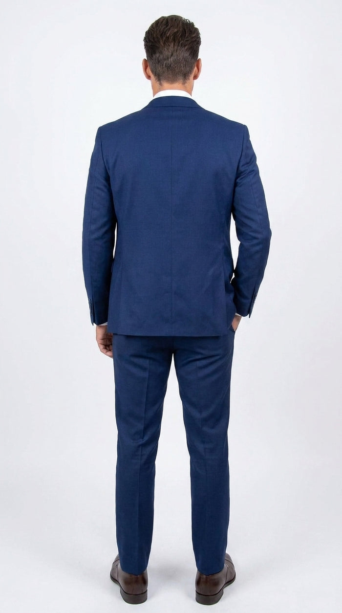 Stacy Adams Men’s Royal Indigo Hybrid Fit 3 Piece Suit, Formal Wedding Prom Dress Suit