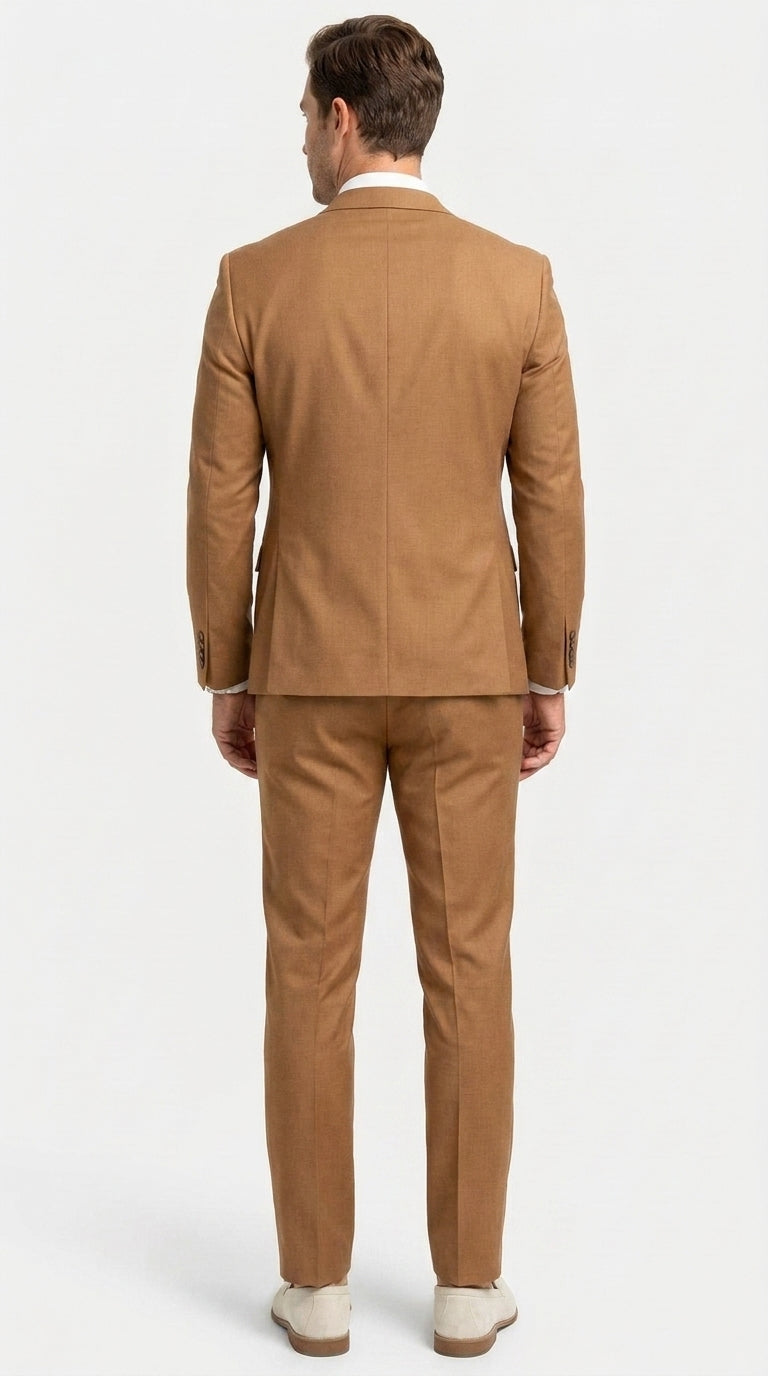 Men’s Rust Brown 2-Piece Wedding Suit – Modern Groom Suit for Fall, Outdoor and Formal Events