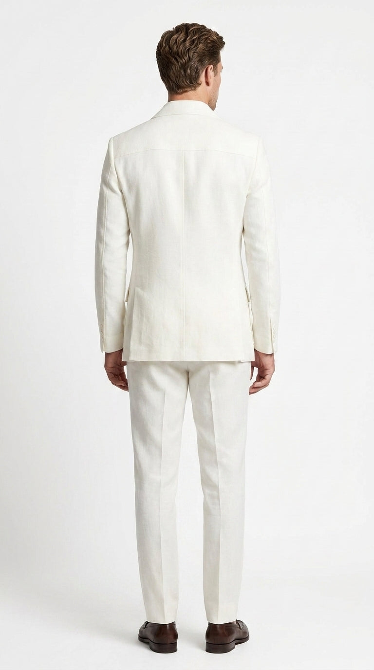 Men’s Off White Casual Safari Suit BP8102, Pocket Front Shirt Jacket and Pants Set