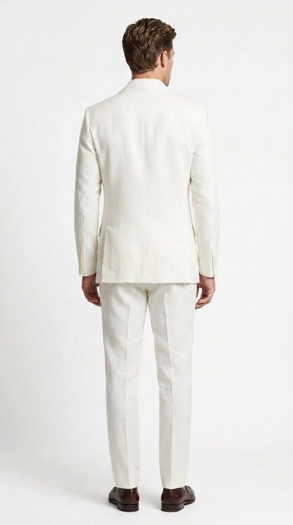 Men’s Off White Casual Safari Suit BP8102, Pocket Front Shirt Jacket and Pants Set