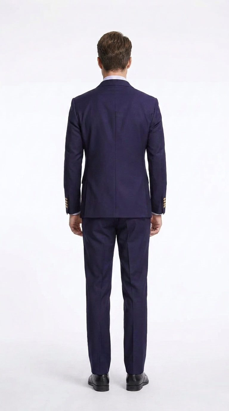 Rossi Man Men’s Purple Double Breasted Suit, Modern Fit Formal Wedding Business Dress Suit