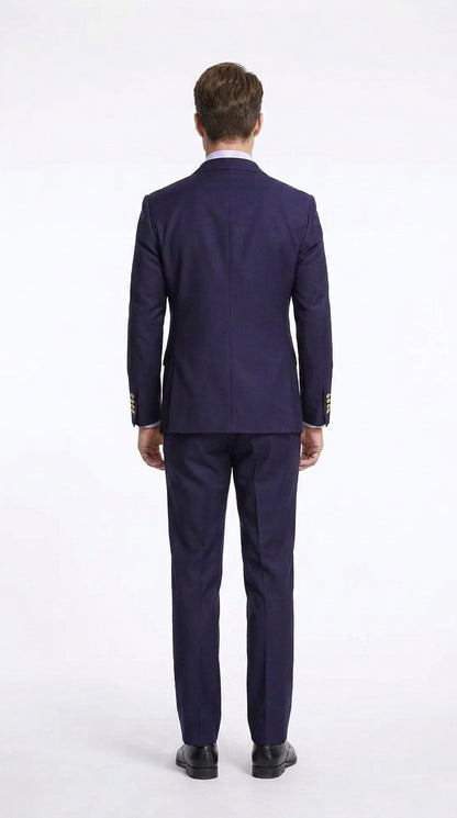 Rossi Man Men’s Purple Double Breasted Suit, Modern Fit Formal Wedding Business Dress Suit