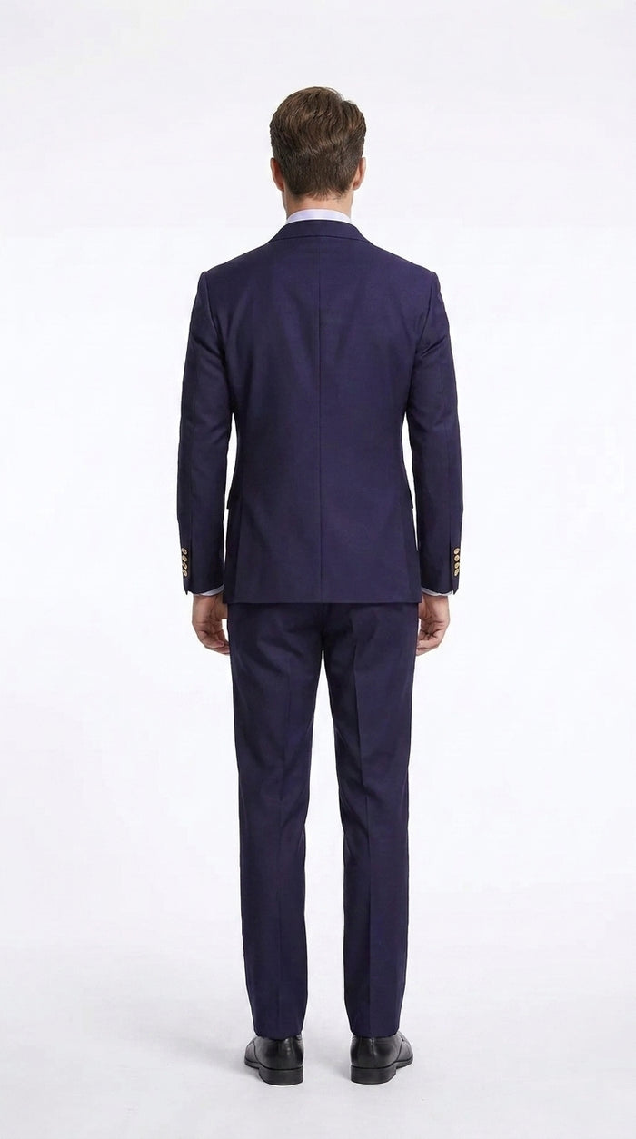 Rossi Man Men’s Purple Double Breasted Suit, Modern Fit Formal Wedding Business Dress Suit