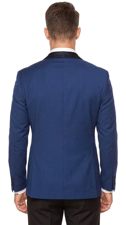 Men’s Royal Blue Dinner Jacket with Black Shawl Lapel – 1 Button Tuxedo Blazer