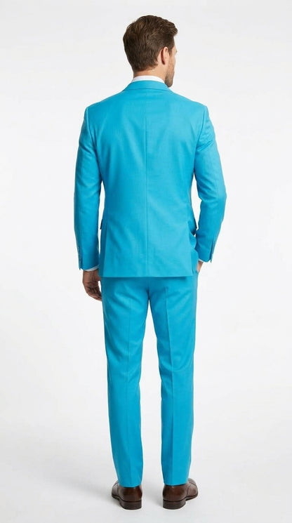 Men’s Light Blue Tuxedo Suit, Baby Blue Teal Turquoise Wedding Prom Suit RET208-19
