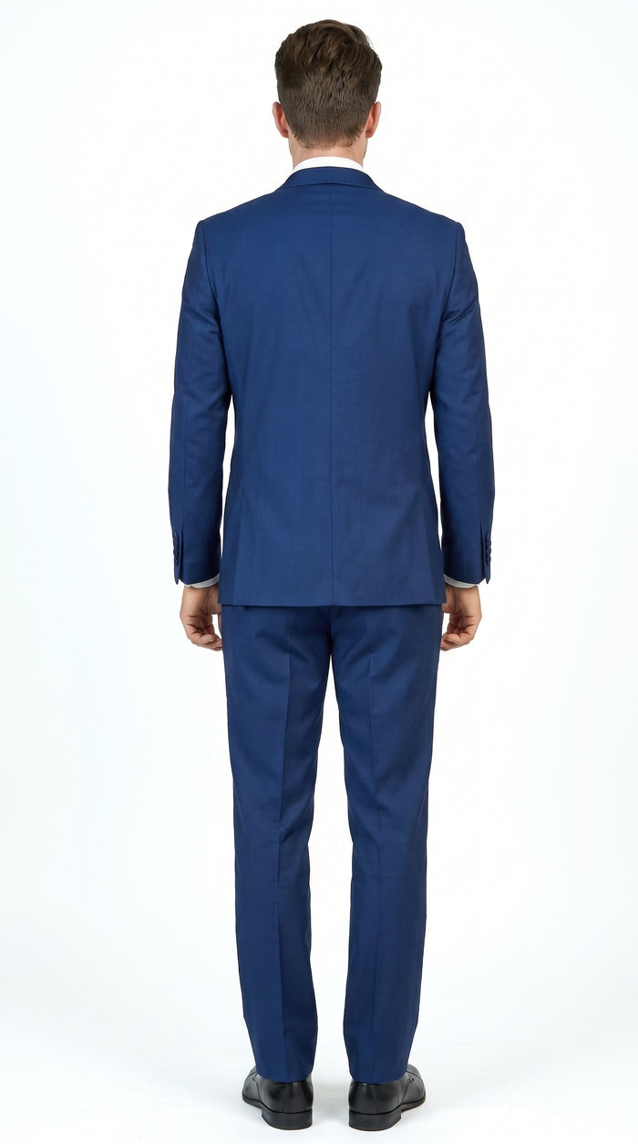 Men’s Midnight Blue Shawl Lapel Tuxedo, 1 Button Formal Wedding Prom Suit