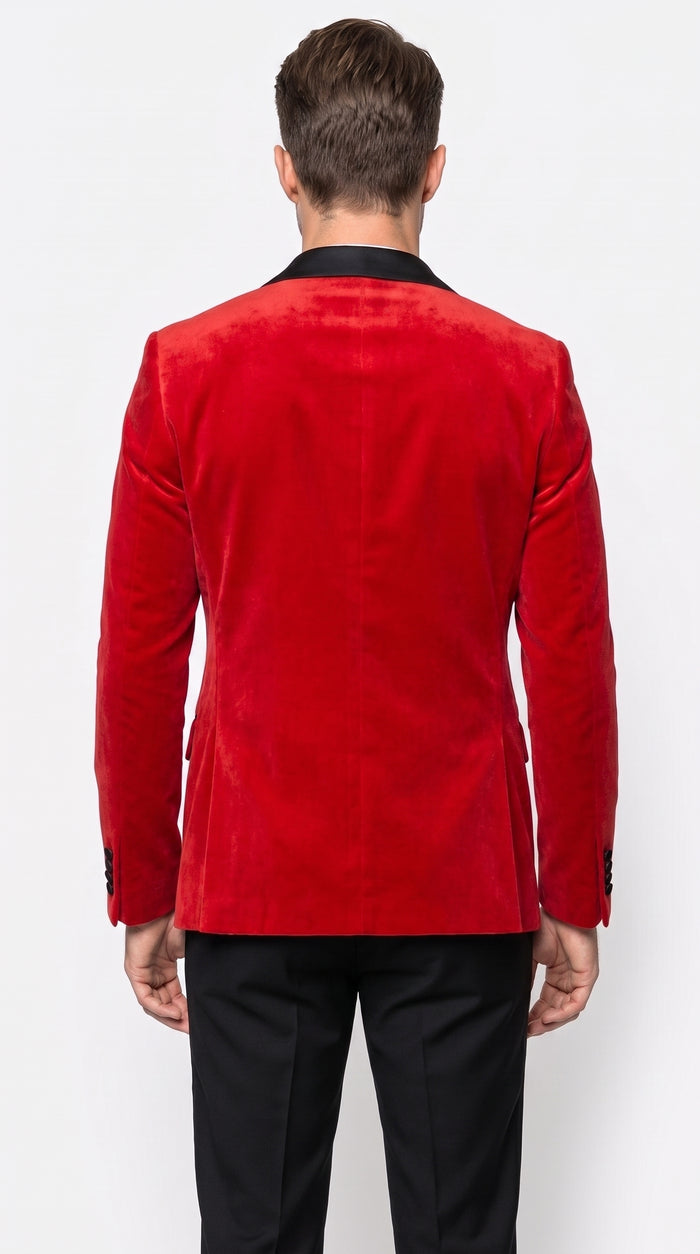 Men’s Red Velvet Tuxedo Jacket, Designer Formal Dinner Blazer for Wedding, Prom and Party