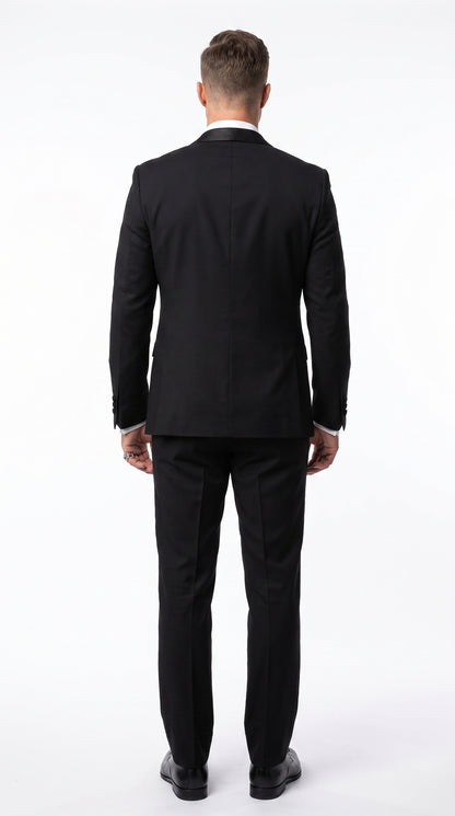 Men’s Black Great Gatsby Inspired Vested Tuxedo, Leonardo DiCaprio Style Formal Wedding Prom Suit
