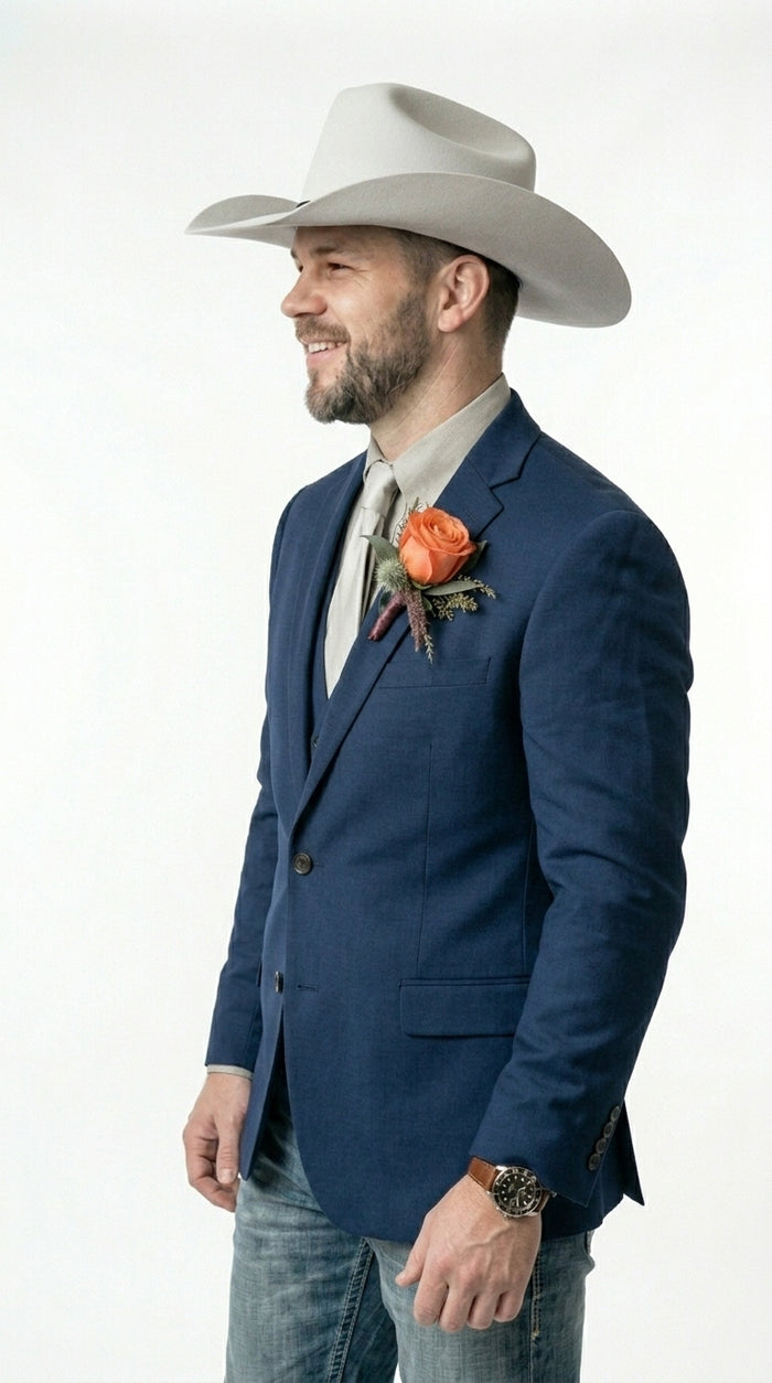 Men’s Western Style Blazer, Classic Cowboy Suit Jacket for Weddings and Country Events in Black, Navy, Sapphire Blue, Charcoal and Olive