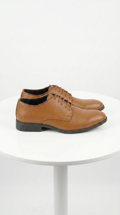 Men’s Vangelo Brown Oxford Dress Shoes with Lace Up Front, Formal Wedding Prom Shoes