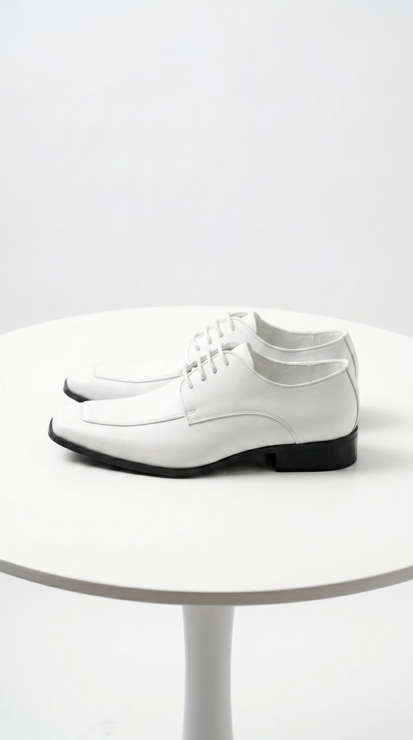 Men’s Vangelo TUX-3 White Patent Oxford Dress Shoes, Formal Wedding Prom Tuxedo Shoes