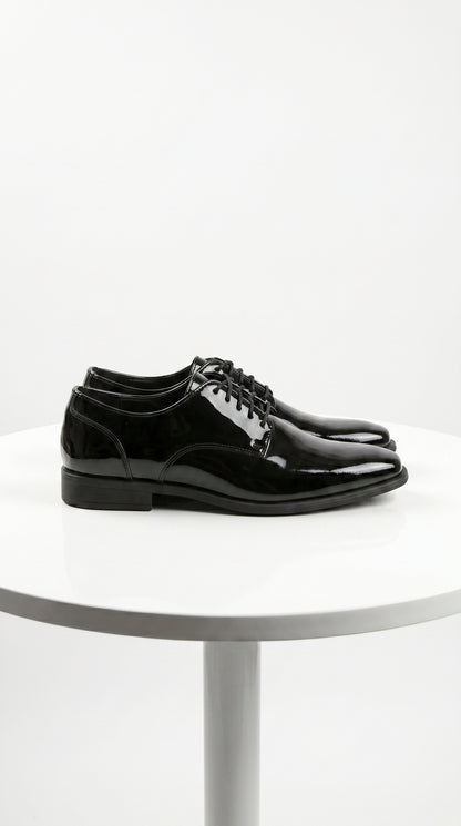 Men’s Vangelo Black Patent Oxford Dress Shoes, Formal Wedding Prom Tuxedo Shoes