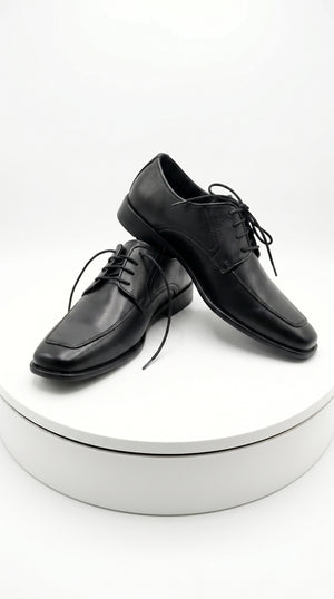 Men’s Black Oxford Dress Shoes with Lace Up Front, Formal Tuxedo Wedding Prom Shoes
