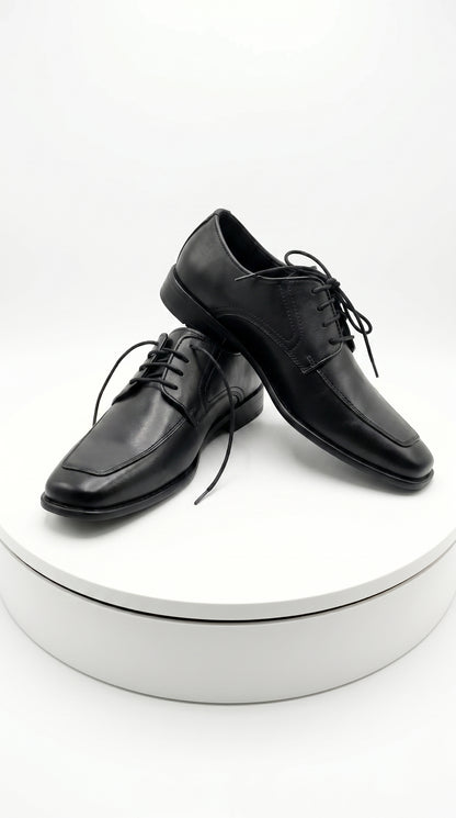Men’s Black Oxford Dress Shoes with Lace Up Front, Formal Tuxedo Wedding Prom Shoes