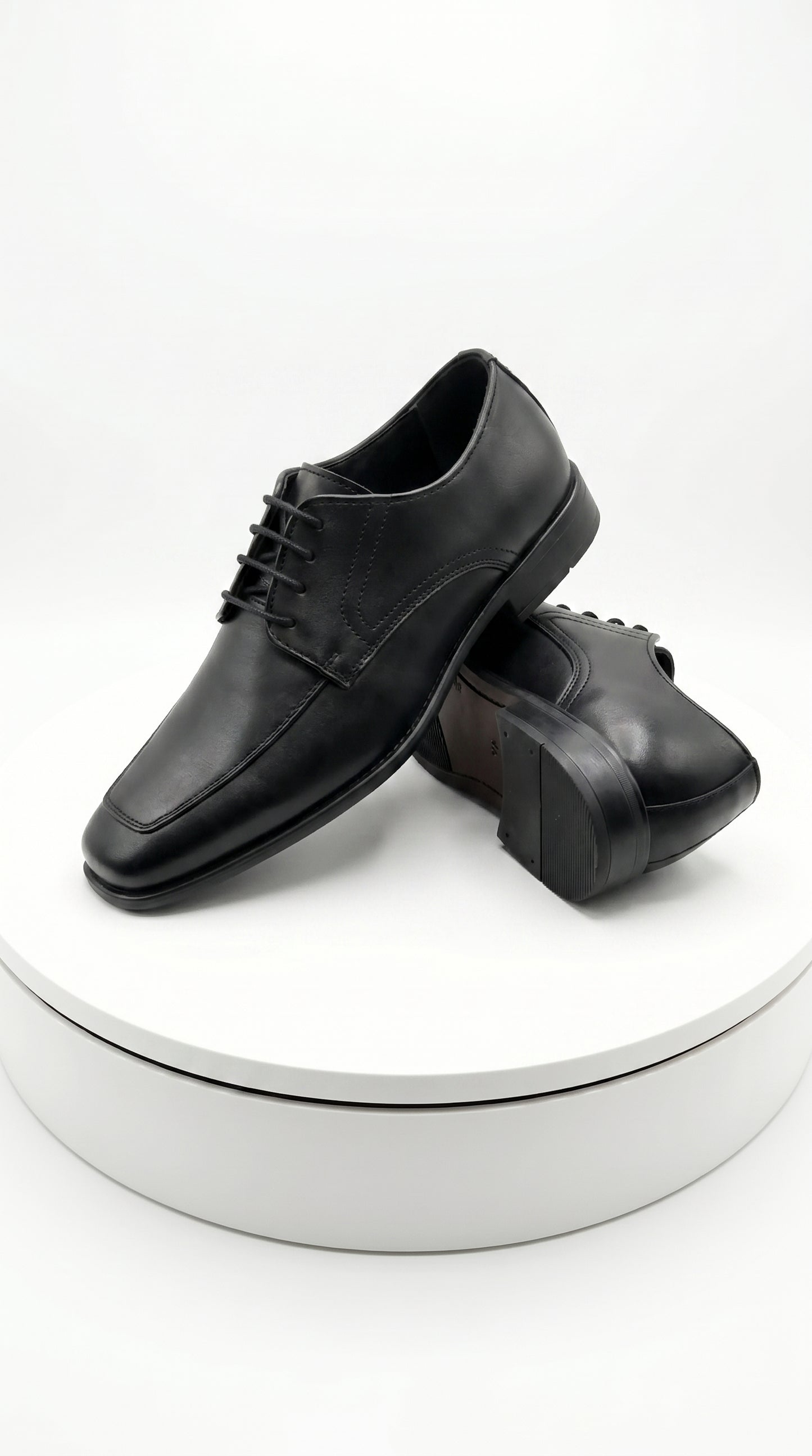 Men’s Black Oxford Dress Shoes with Lace Up Front, Formal Tuxedo Wedding Prom Shoes