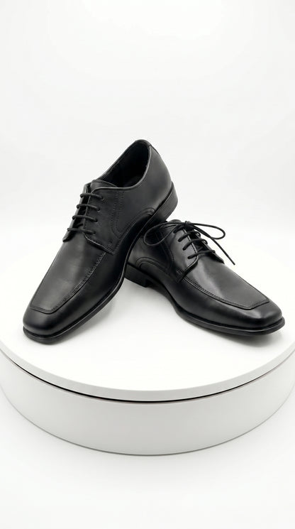 Men’s Black Oxford Dress Shoes with Lace Up Front, Formal Tuxedo Wedding Prom Shoes