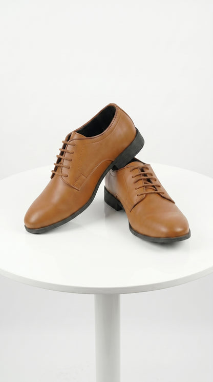 Men’s Vangelo Brown Oxford Dress Shoes with Lace Up Front, Formal Wedding Prom Shoes