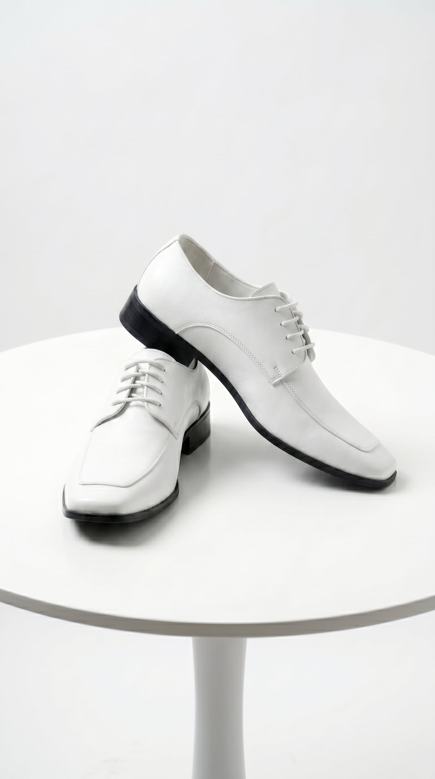 Men’s Vangelo TUX-3 White Patent Oxford Dress Shoes, Formal Wedding Prom Tuxedo Shoes