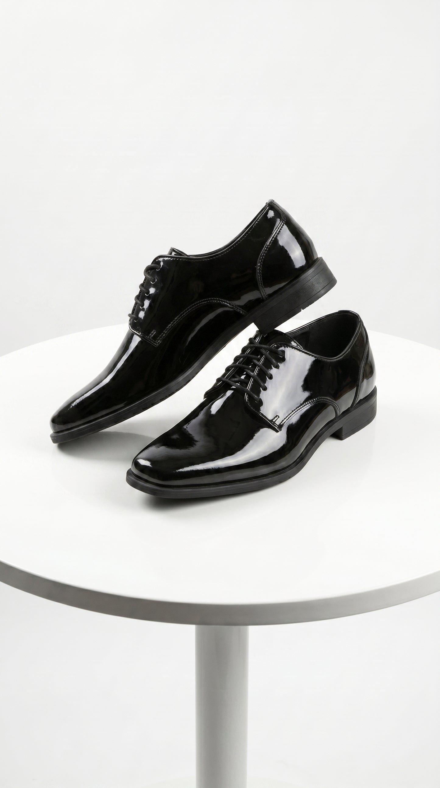 Men’s Vangelo Black Patent Oxford Dress Shoes, Formal Wedding Prom Tuxedo Shoes