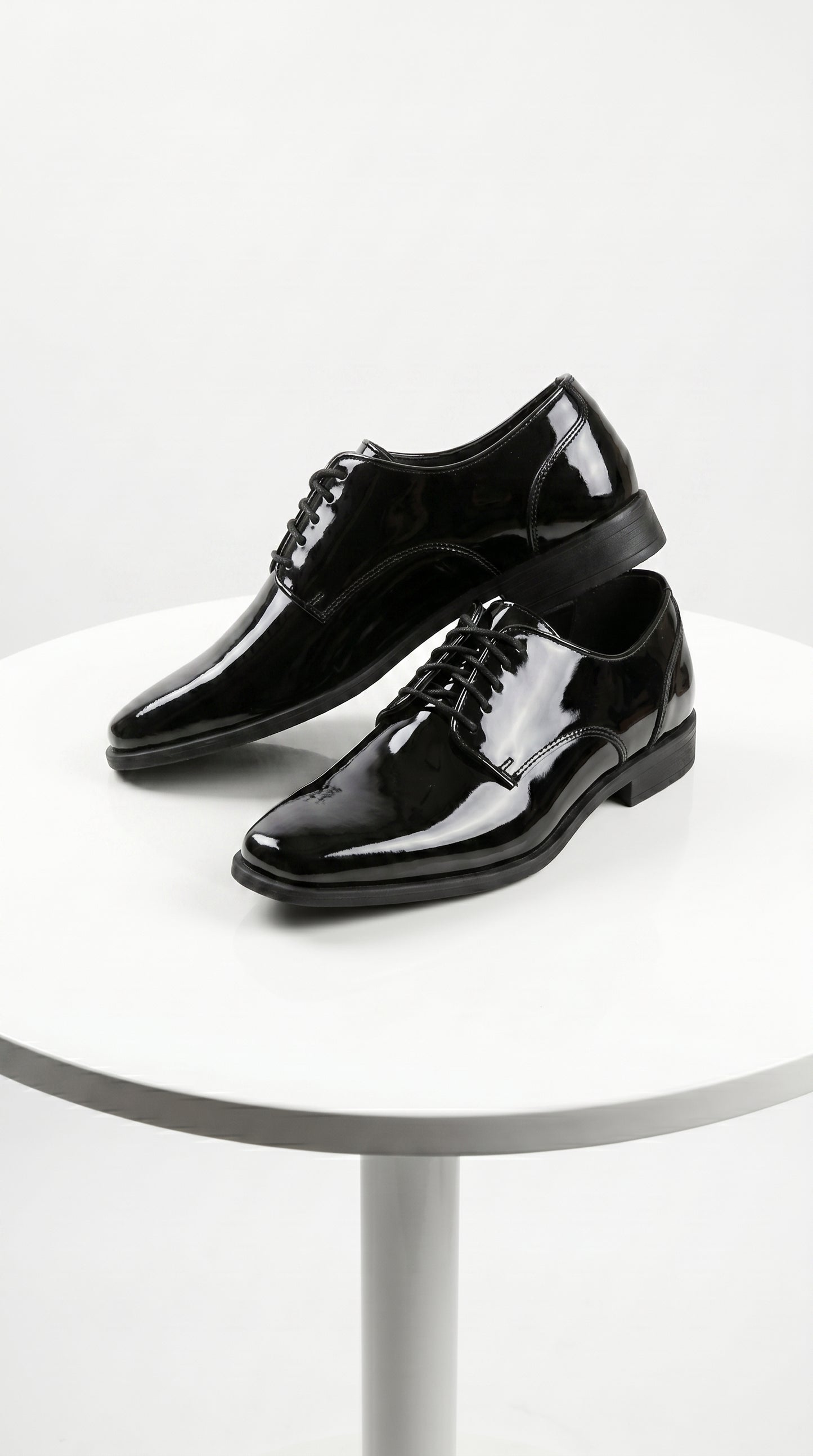 Men’s Vangelo Black Patent Oxford Dress Shoes, Formal Wedding Prom Tuxedo Shoes