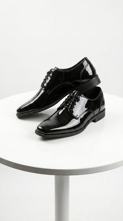 Men’s Vangelo Black Patent Oxford Dress Shoes, Formal Wedding Prom Tuxedo Shoes