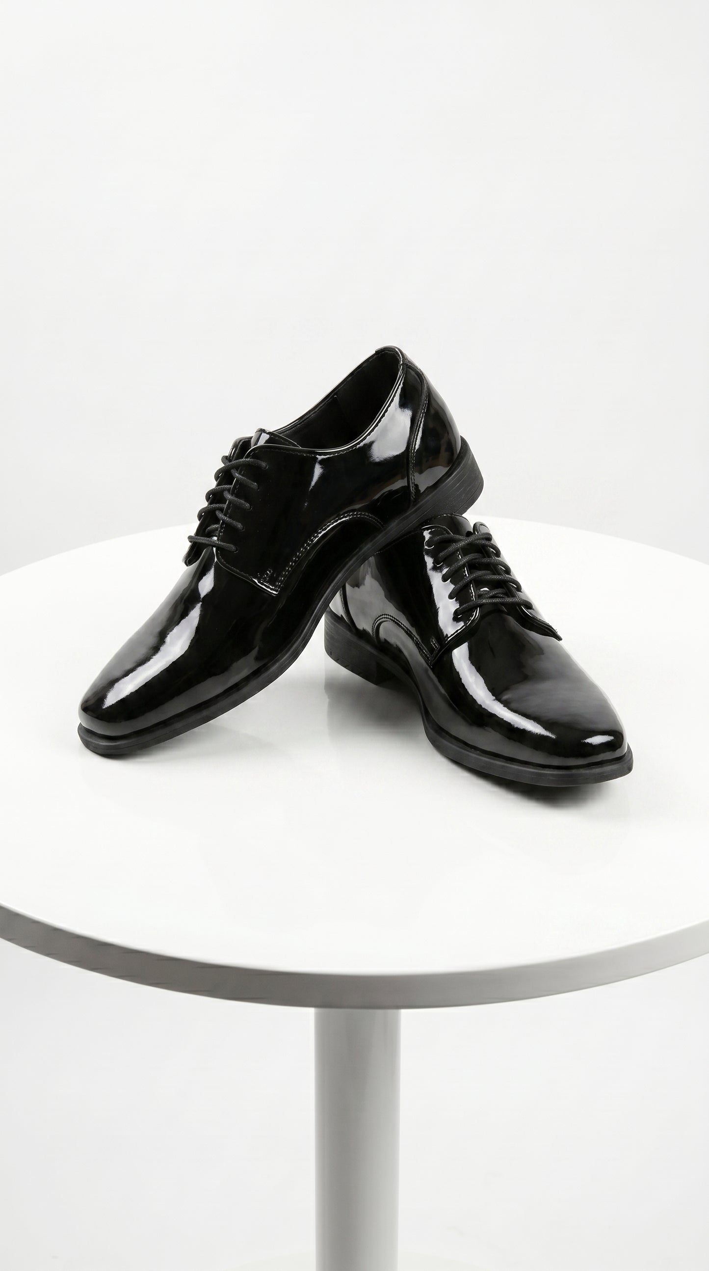 Men’s Vangelo Black Patent Oxford Dress Shoes, Formal Wedding Prom Tuxedo Shoes