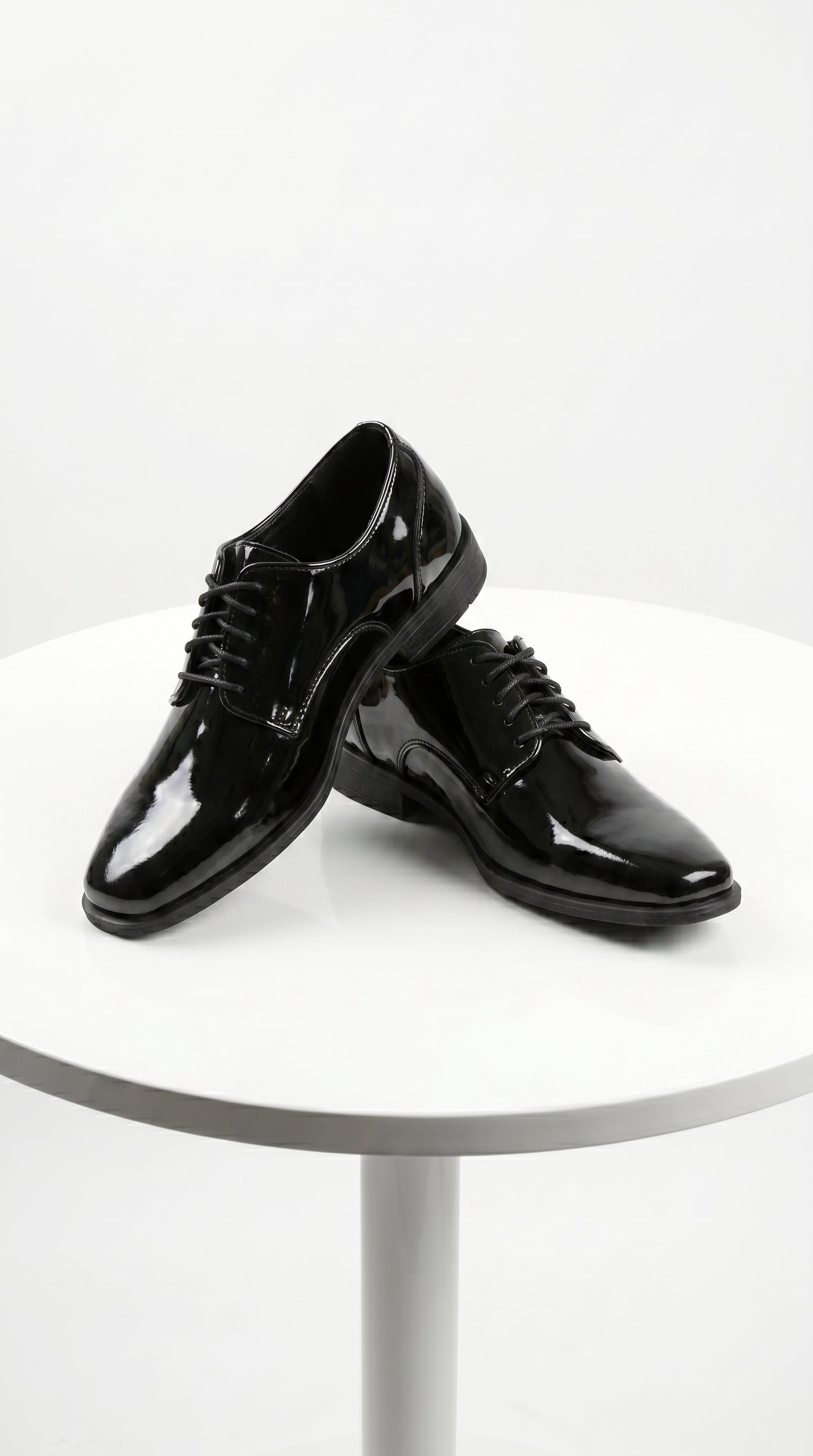 Men’s Vangelo Black Patent Oxford Dress Shoes, Formal Wedding Prom Tuxedo Shoes