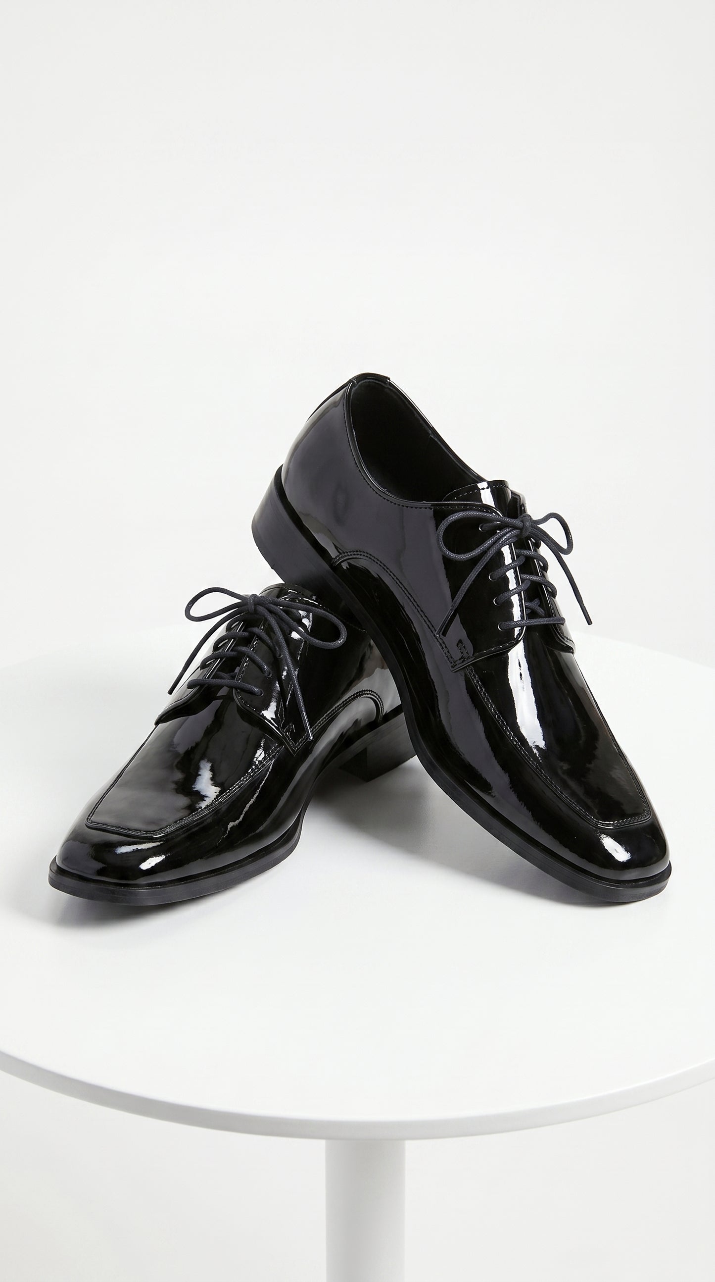 Men’s Vangelo TUX-3 Black Patent Oxford Dress Shoes, Formal Wedding Prom Tuxedo Shoes