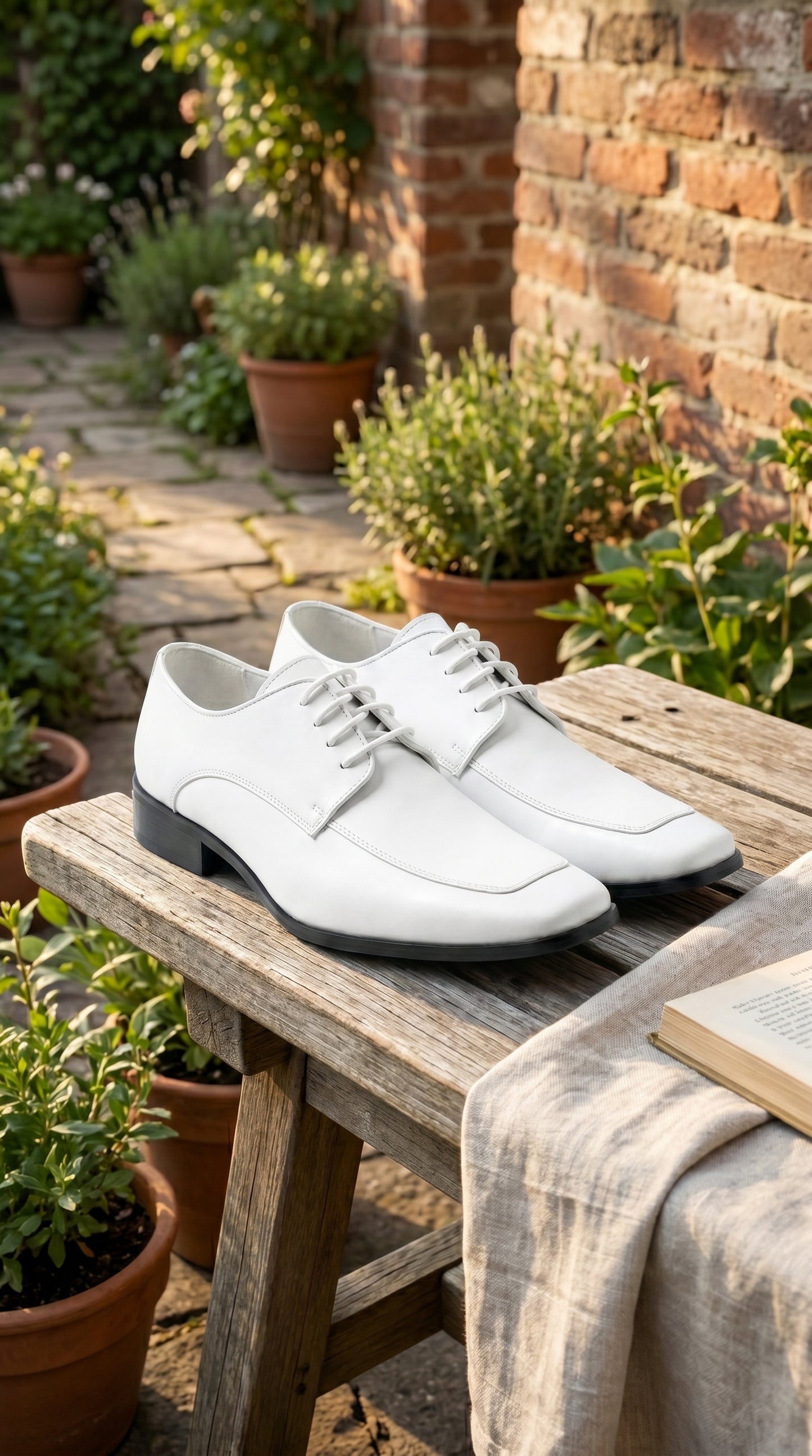 Men’s Vangelo TUX-3 White Patent Oxford Dress Shoes, Formal Wedding Prom Tuxedo Shoes