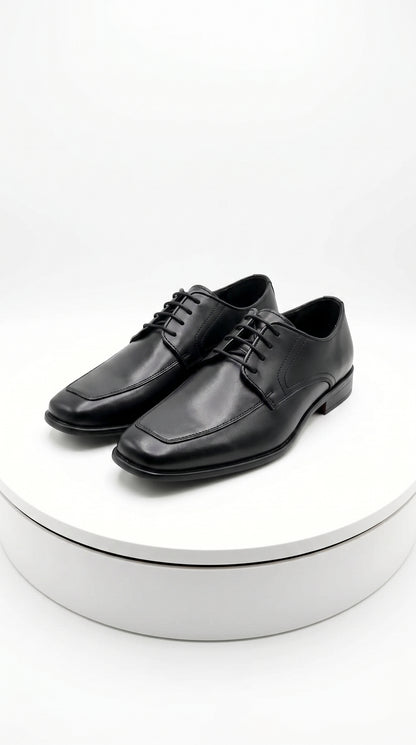 Men’s Black Oxford Dress Shoes with Lace Up Front, Formal Tuxedo Wedding Prom Shoes