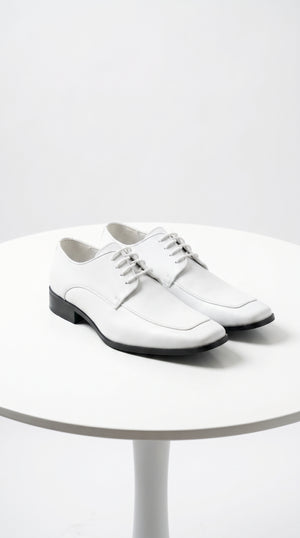 Men’s Vangelo TUX-3 White Patent Oxford Dress Shoes, Formal Wedding Prom Tuxedo Shoes