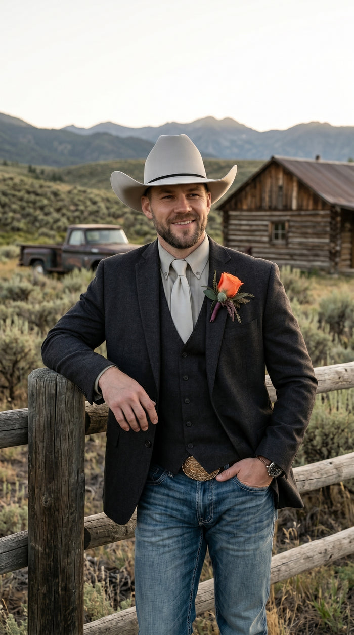 Men’s Western Style Blazer, Classic Cowboy Suit Jacket for Weddings and Country Events in Black, Navy, Sapphire Blue, Charcoal and Olive