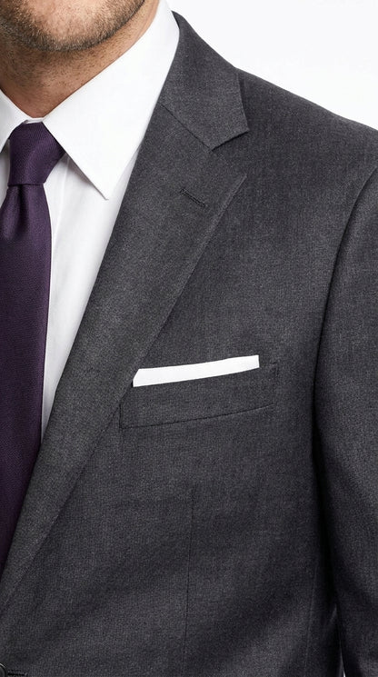 Men’s Charcoal Grey Don Draper Inspired Suit, Solid Formal Wedding Business Dress Suit