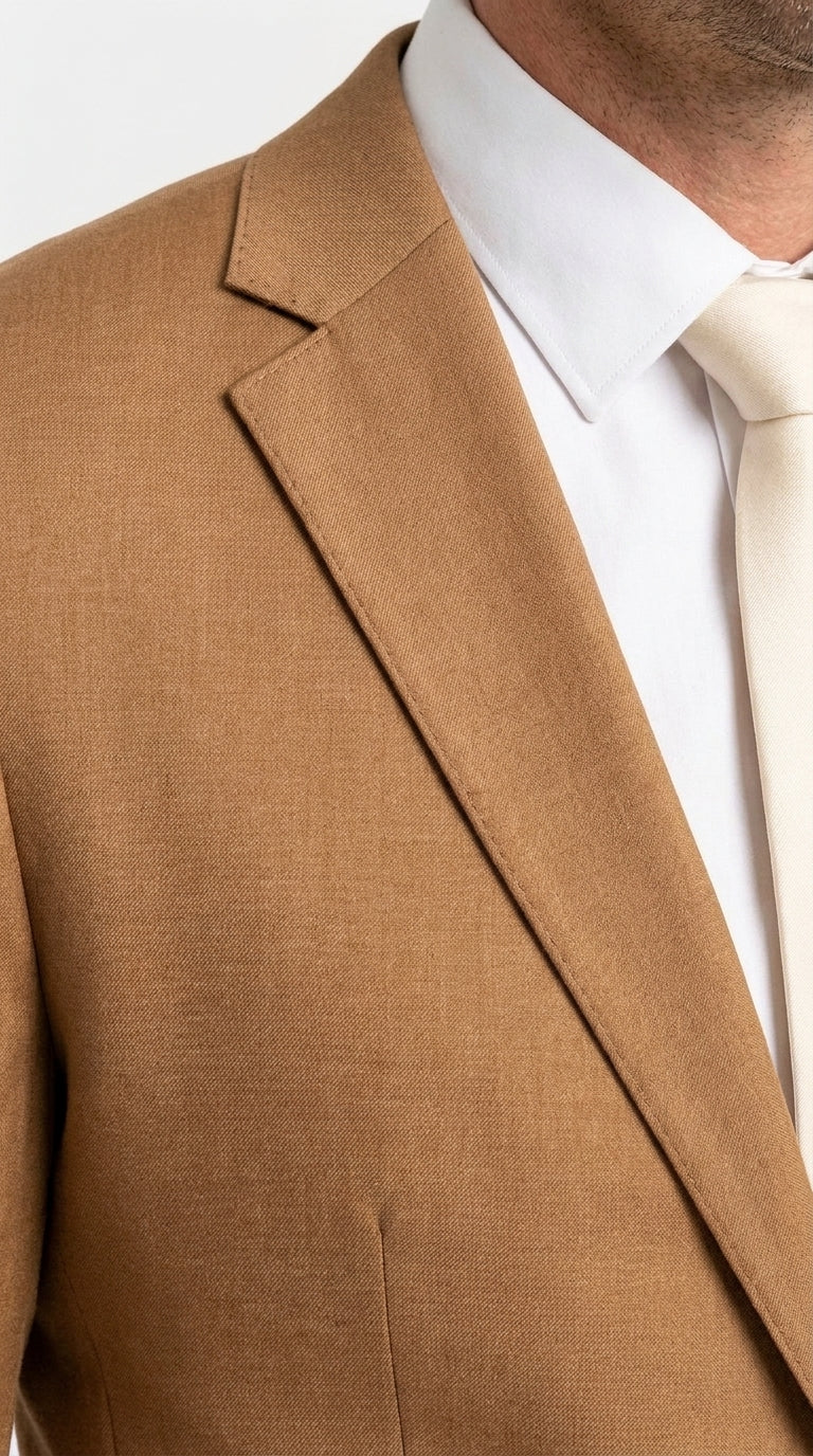 Men’s Rust Brown 2-Piece Wedding Suit – Modern Groom Suit for Fall, Outdoor and Formal Events
