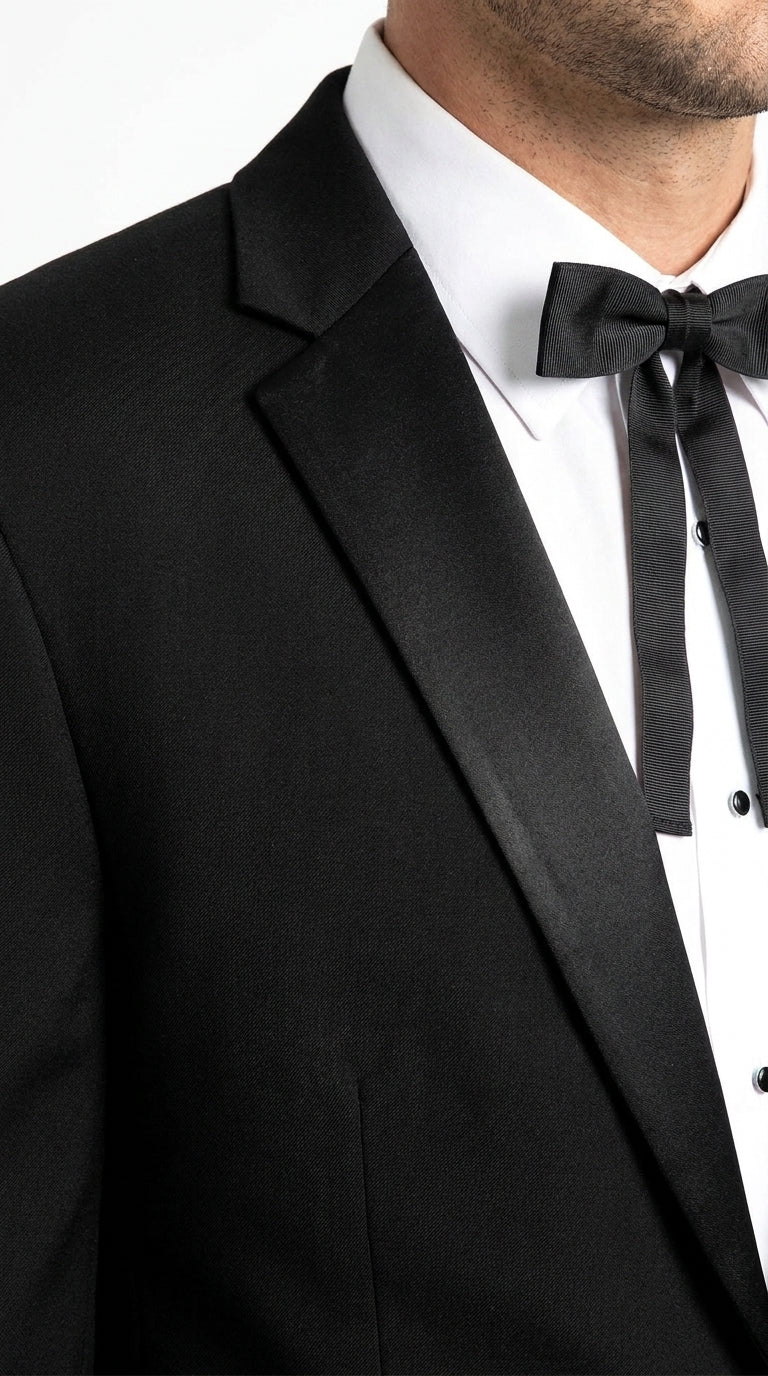 Men's Black Western Cowboy Wedding Tuxedo – One Button Formal Ranch Wedding Suit