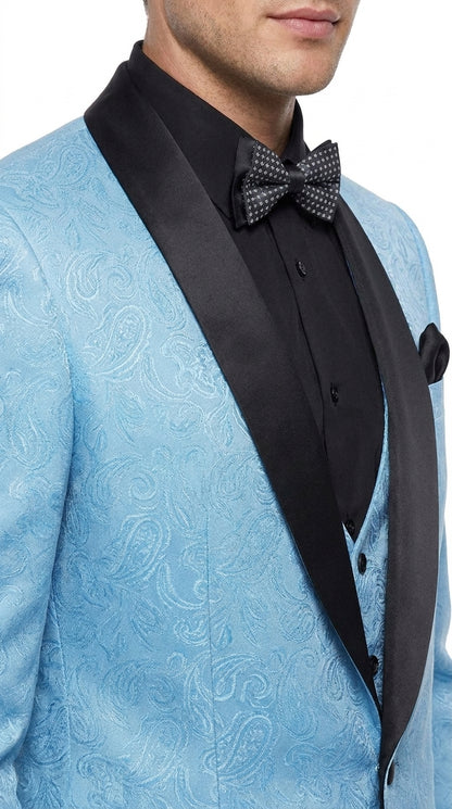 Men’s Light Blue Easter Suit, Modern Fit Lightweight Summer Jacket and Pants Set