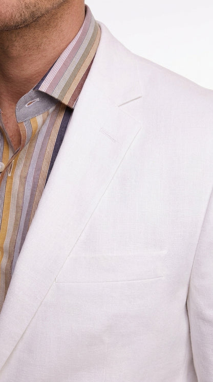 Men’s White Linen 2-Piece Summer Suit – Beach & Destination Wedding Suit