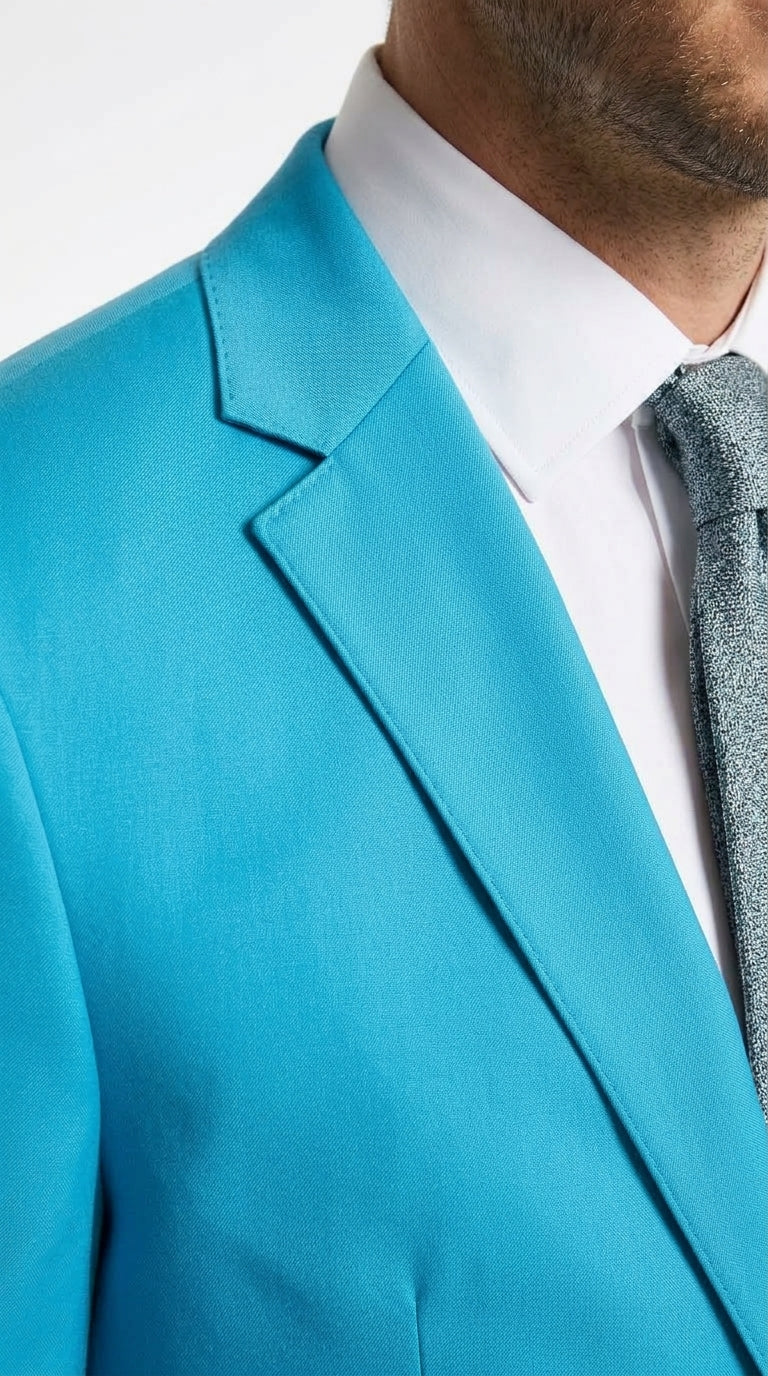 Men’s Light Blue Tuxedo Suit, Baby Blue Teal Turquoise Wedding Prom Suit RET208-19