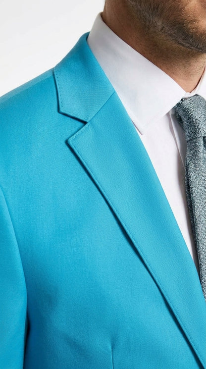 Men’s Light Blue Tuxedo Suit, Baby Blue Teal Turquoise Wedding Prom Suit RET208-19