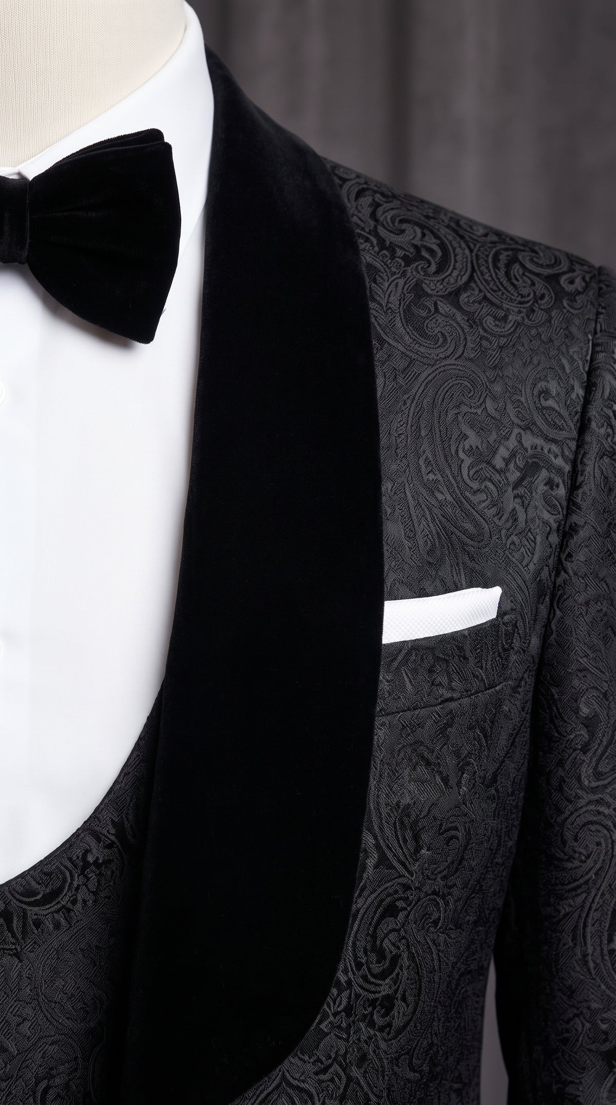 Rossi Men’s Classic 3 Piece Smoking Style Tuxedo Suit, Formal Wedding Prom Eveningwear Suit