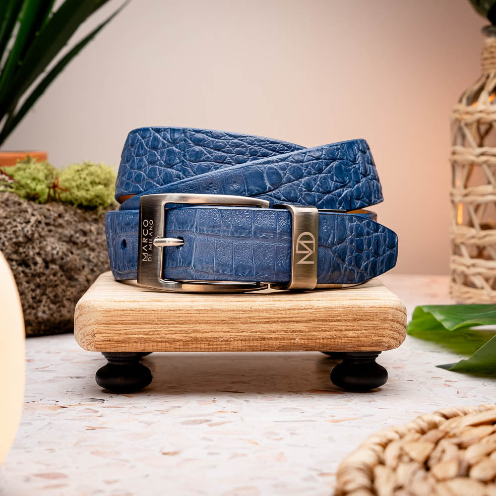 Marco Di Milano Riccardo Belt - Blue Leather Loafer
